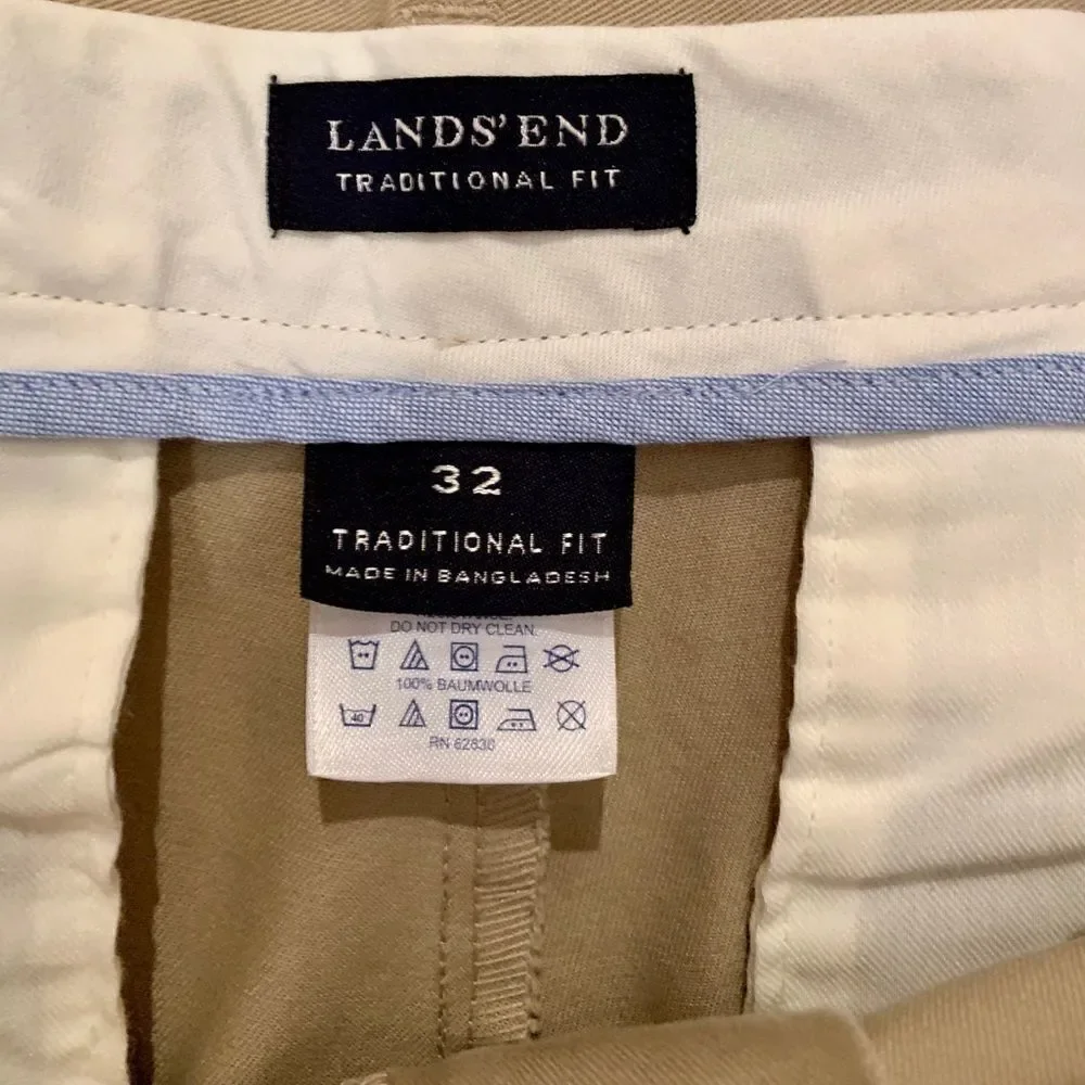 LAND’s END BEIGE TRADITIONAL FIT KHAKIS 32”x29”